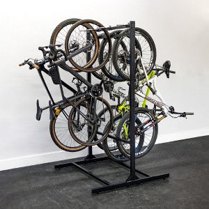 Teal Triangle Freestanding Double-Sided G-Bike | Holds 8 Bikes - 1 of 4