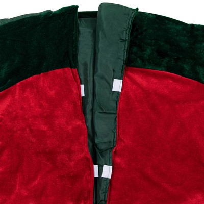 60" Red and White Velveteen Christmas Tree Skirt