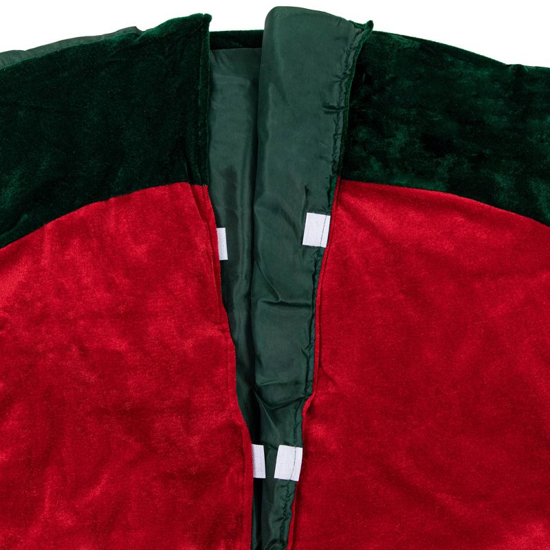 Northlight 60" Red Traditional Christmas Tree Skirt with Green Border Trim, 3 of 6