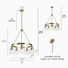 LNC Arlimutike 5-Light 25" Modern Wagon Wheel Cylinder  Medium Chandelier,Gold with Clear Cylinder Glass - 3 of 4