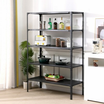 SUGIFT 5-Tier Storage Rack Shelf 48"W x 19"D x 70"H Freestanding Shelving Unit, Black