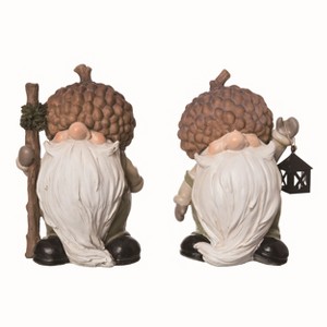 Transpac Resin Woodland Gnome Figurines Set of 2 Fall Harvest Decor Multicolored Tabletop and Mantel Gifts - 1 of 1