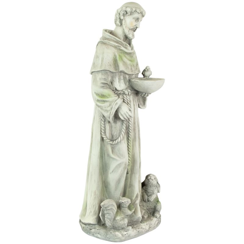 Northlight 23.5" Saint Francis of Assisi Bird Feeder Outdoor Patio Garden Statue - Gray, 3 of 6