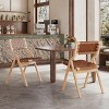 SEVOBAL Accent Chairs Foldable Wooden Chairs Woven Seat Rustic Accent Kitchen Dining Patio for Garden, Outdoors, Brown, 23.4"*34.3"*19" - 2 of 4