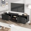 Garvee Industrial TV Stand for 80 Inch, Modern Entertainment Center with 2 Drawers, Wooden Media Cabinet with Heavy Duty Leg for Living Room, Black - 4 of 4