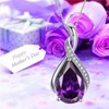 Classic Pendant Necklace with Pear Cut Simulated Ruby, Sapphire, Birthstone Gifts for Women - 4 of 4