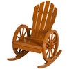 Outsunny Adirondack Rocking Chair with Slatted Design and Oversize Back for Porch, Poolside, or Garden Lounging - 4 of 4