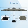 15FT Outdoor Double-Sided Large Patio Umbrella with Base, Rectangle Market Umbrella Outside Umbrellas for Poolside Lawn Backyard - 3 of 4