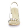 Allegra K Women's Clear Slingback Flower Rhinestone Peep Toe Heels Sandals - 2 of 4