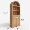 GAOMON 72'' Tall Arched Cabinet, 5 Tier Arched Bookshelf with Double Doors & Adjustable Shelf - 2 of 4