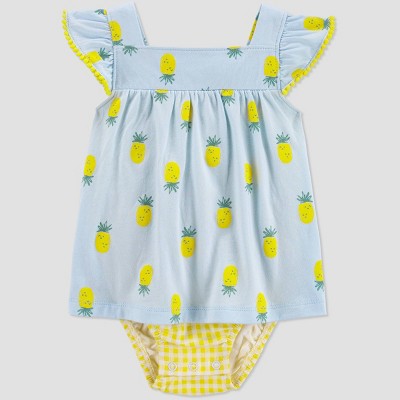 Carter's Just One You® Baby Girls' Pineapple Sunsuit Romper - Blue 6M