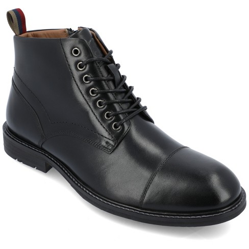 Mens black cap hot sale toe dress boots