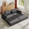 78.7'' Corduroy Convertible Sleeper Sofa Bed with Cylindrical Pillow and Fixed-Shape Frame - 2 of 4
