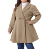 Agnes Orinda Women's Plus Size Elegant A Line Notched Lapel Double Breasted with Pockets Pea Coats - 2 of 4