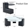 Modern Coffee Tables Set of 2, Coffee Table with Detachable Nightstand, Accent Center Table with Glass Top Side Table for Bedroom Office - 4 of 4