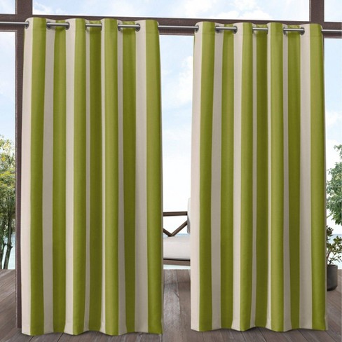 108x54 Canopy Striped Grommet Top Light Filtering Window Curtain