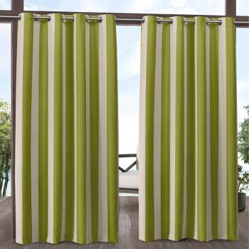 Canopy Striped Grommet Top Light Filtering Window Curtain Panels - Exclusive Home