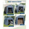 Portable Carport with Roll-Up Ventilated Zipper Door and Windows,Heavy Duty Waterproof Tarp,Outdoor Storage Sheds - 3 of 4