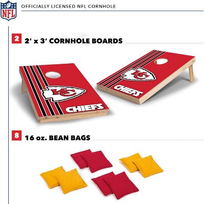 Kansas City Chiefs Red Wood Cornhole Set with Bean Bags