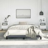 vidaXL Queen Bed Frame, Velvet Upholstered Platform Bed Frame, Dark Gray, No Mattress - 3 of 4