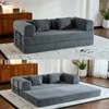 VASIP Convertible Corduroy Sleeper Sofa Bed,Folding Mattress, Sturdy Fixed-Shape Frame, Cylindrical Pillow,for Living Room, Bedroom,Black - 2 of 4