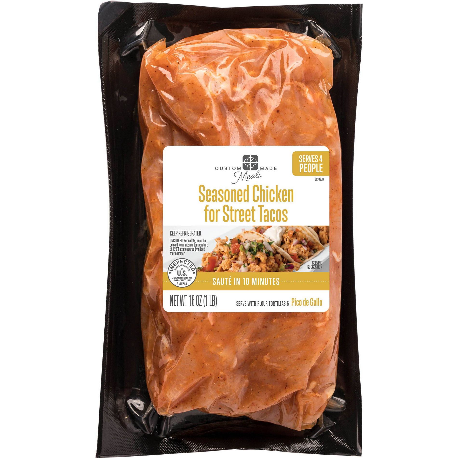 Custom Made Meals Boneless Chicken for Street Tacos - 16oz