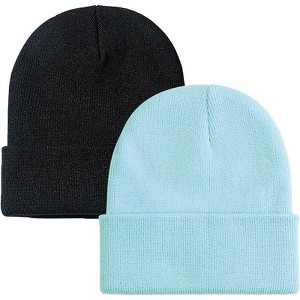 MSDC 1&2 Pack Beanie for Men Women Slouchy Beanie Hats Winter Knit Caps Soft Ski Hat Unisex - 1 of 4
