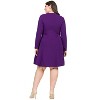 Plus Size Long Sleeve Knee Length Skater Dress - 24seven Comfort Apparel™ - 3 of 4