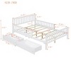 Full Size Wood Platform Bed, Bed with Guardrails on Both Sides and Two Storage Drawers, Modern Design Bed with Pinewood Frame-Baofuwish - 4 of 4