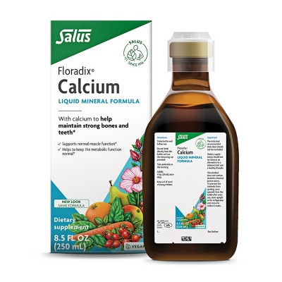 Floradix Calcium Liquid Supplement - Supports Strong Bones & Teeth with Calcium Gluconate & Calcium Lactate - Vegan, Non-GMO - 8.5 fl oz