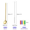 Unique Bargains Stainless Steel Long Handle Reusable Drinking Spoon Straws with Cleaning Brushes 4 Pcs - 2 of 4