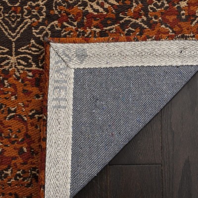 Rust and Brown Distressed Vintage 6'x9' Area Rug