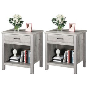 Modern Versatile Nightstand Beside End Table for Bedroom Nursery Living Room, End Table with Storage Drawer, Easy Assembly - 1 of 4