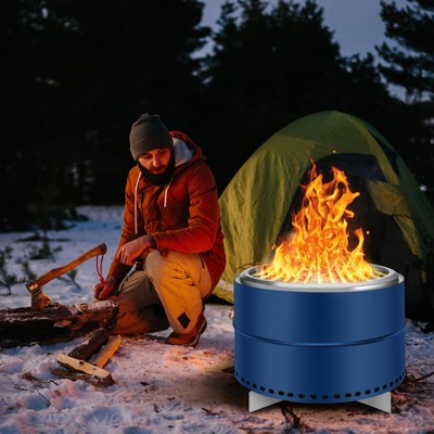 Portable Smokeless Firepit with Stand, Bonfire Wood Burning Fire Pit for Camping & Picnic Outside, Stainless Steel Fire Pit with Carry Bag