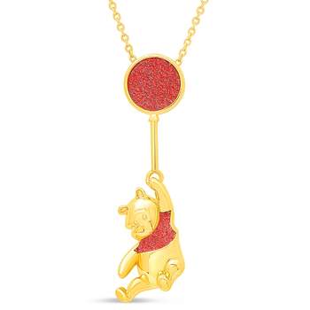 Disney Classics Winnie the Pooh Gold Plated Swinging Balloon Necklace, 18"