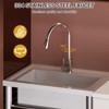 Commercial Stainless Steel Single Bowl Utility Sink with Faucet, Free Standing  Deep Basin, Backsplash & Bottom Shelf - 3 of 4
