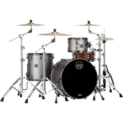 Mapex Saturn Evolution Hybrid Organic Rock 3-Piece Shell Pack With 22" Bass Drum Gun Metal Grey