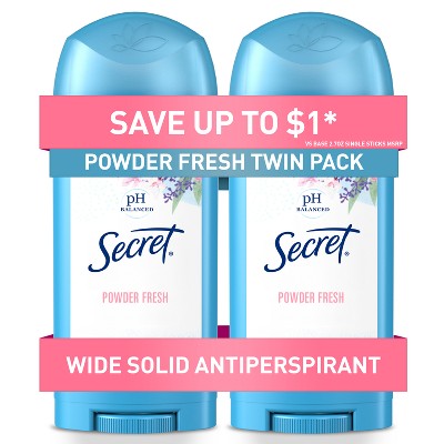 2 pack Secret Solid Antiperspirant and Deodorant, Powder Fresh Scent - 2.7oz/2ct