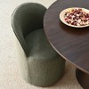 Modern Upholstered Dining Chair with Castors Round Barrel Dining Room Chair Linen Dining Chairs Set of 3 for Kitchen Dining Room-Tanpinhause - 4 of 4