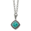 Chisel Stainless Steel Antiqued and Imitation Turquoise Pendant on a 20.5" Open Link Chain Necklace - 2 of 4
