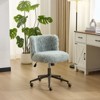 Karl Home | Plush Velvet Swivel Chair Antique Bronze Base With Wheels - 2 of 4