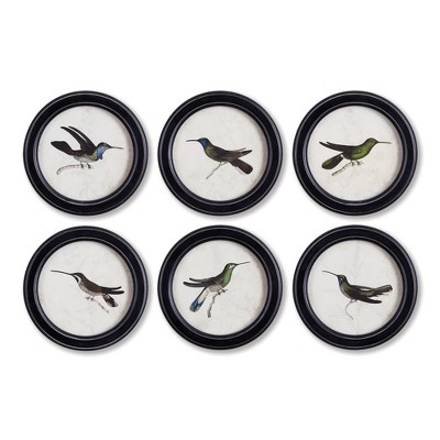 Plum & Post Hummingbird Round Petite Prints, Set Of 6