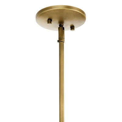 Natural Brass 6-Light Chandelier with White Drum Shades