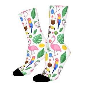 Tropical Bird Pineapple Women Printed Crew Socks Funny Funky Socks Soft Polyester Novelty Gifts for Artists Men - 1 of 1