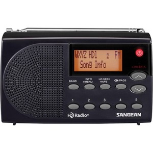 Sangean HDR-14 HD Radio/FM Stereo/AM Portable Radio (Black) Receiver with Digital AM/FM Stereo Reception and Dual Alarm Clock - 1 of 3