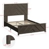 Wood Bed Frame with Headboard Wooden Platform with Silent Slat Support Mattress Foundation No Box Spring Needed, Easy Assembly - 4 of 4