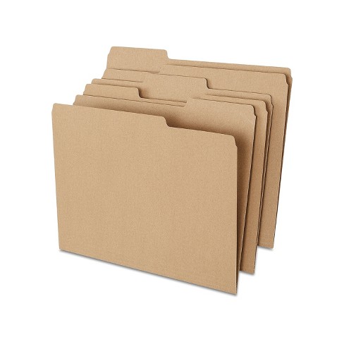 HITOUCH BUSINESS SERVICES File Folders 1/3 Cut Letter Size Natural Brown  100/Box TR756044/756044