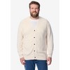 KingSize Men's Big & Tall Shoreman's Cardigan Cable Knit Sweater - 3 of 3