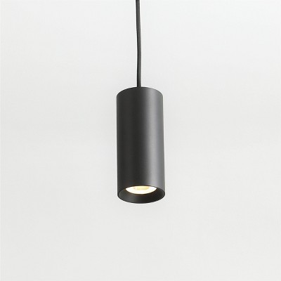 Matte Black Aluminum Mini LED Cylinder Pendant Light