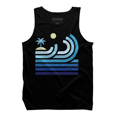 Men's Design By Humans Cool Waves On a Lonely Beach By quilimo Tank Top